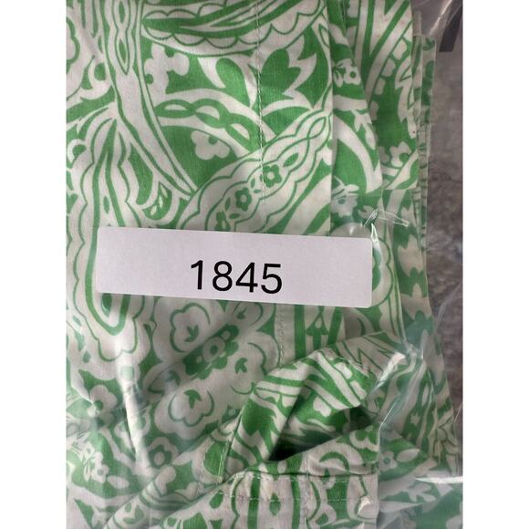 Paraphrase Size 8 100% Cotton Floral Paisley Print Flat Front Shorts Green White - Picture 12 of 12
